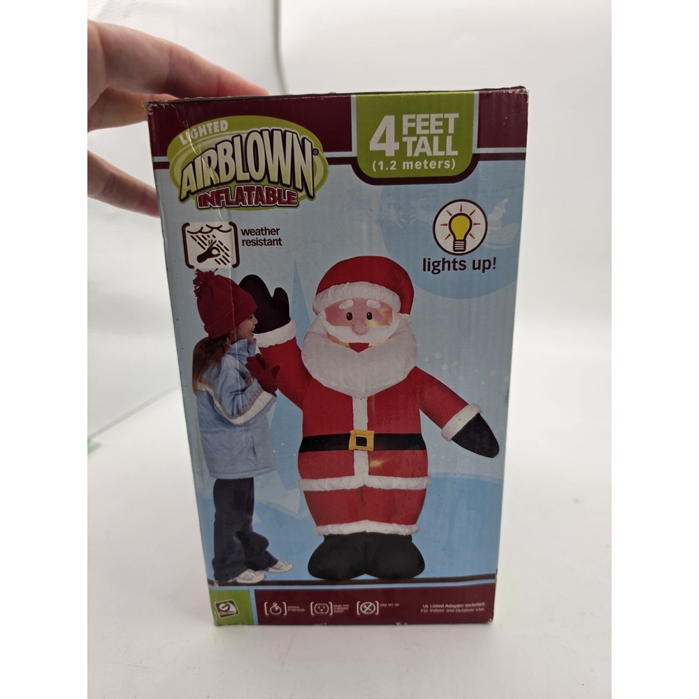 2008 Gemmy Air Blown 4' Tall Big Santa Claus Inflatable Christmas Yard Decor